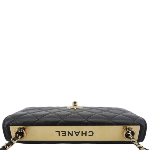 CHANEL Trendy CC Quilted Leather Wallet On Chain Crossbody Bag Black