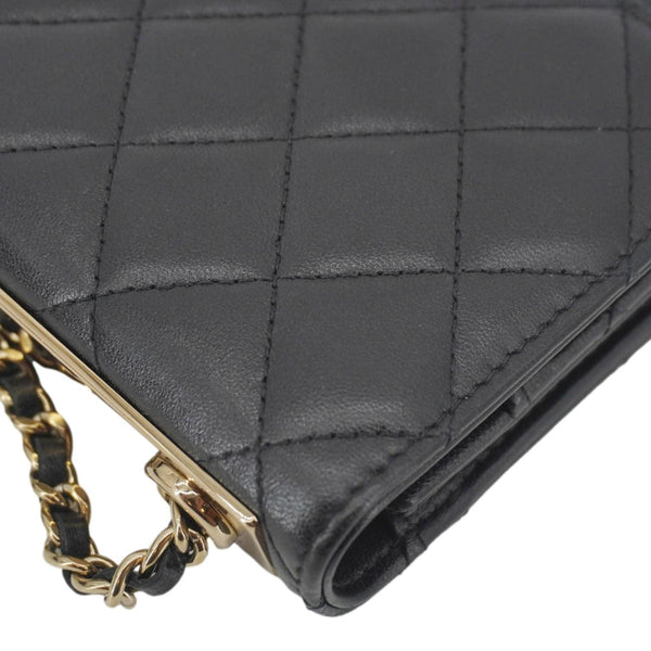 CHANEL Trendy CC Quilted Leather Wallet On Chain Crossbody Bag Black