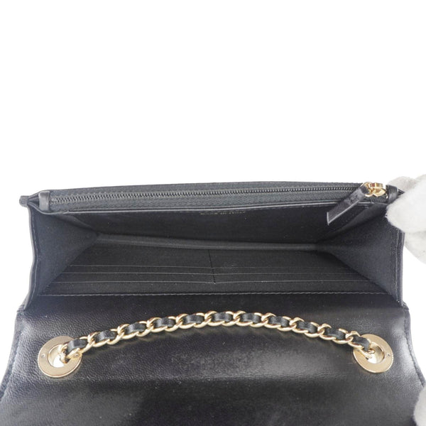 CHANEL Trendy CC Quilted Leather Wallet On Chain Crossbody Bag Black