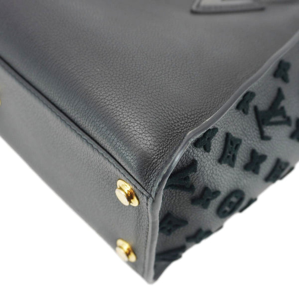 LOUIS VUITTON On My Side MM Monogram Tuffetage Leather Shoulder Bag Black