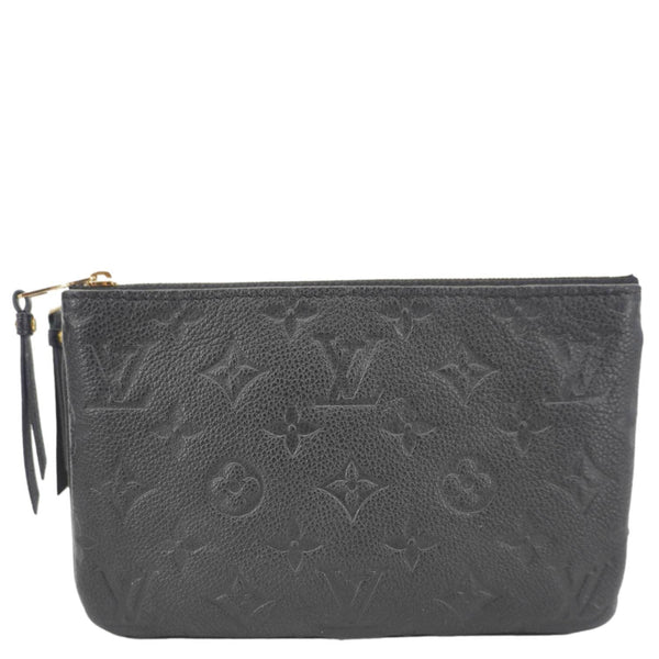 LOUIS VUITTON Double Zip Pochette Monogram Empreinte Crossbody Bag Black
