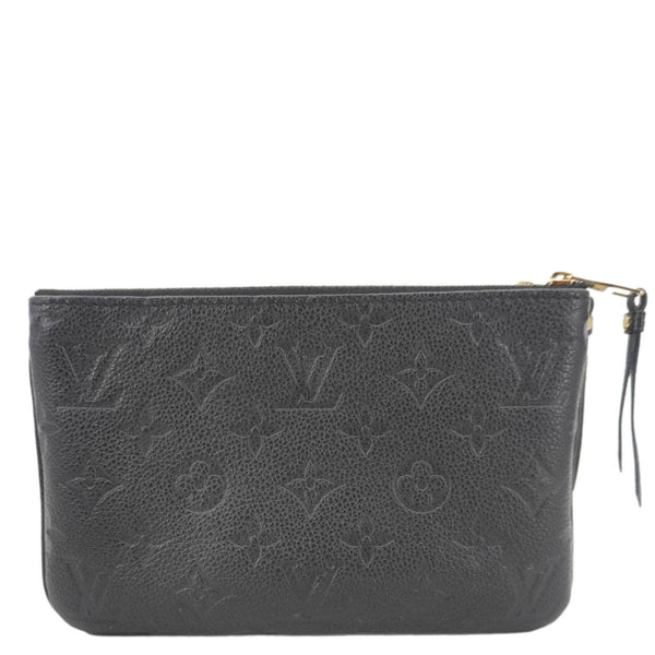 LOUIS VUITTON Double Zip Pochette Monogram Empreinte Crossbody Bag Black