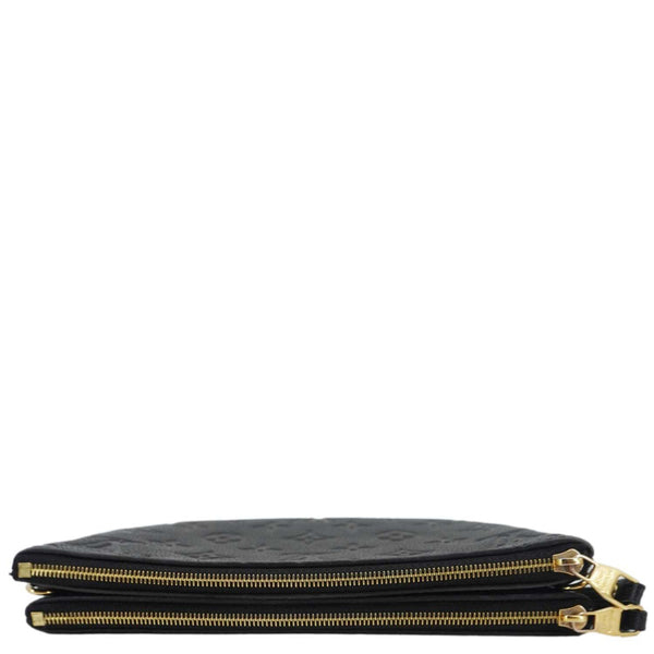 LOUIS VUITTON Double Zip Pochette Monogram Empreinte Crossbody Bag Black