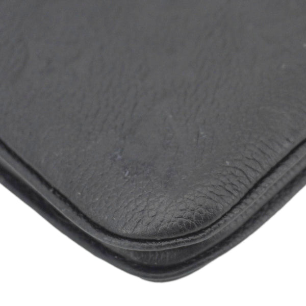 LOUIS VUITTON Double Zip Pochette Monogram Empreinte Crossbody Bag Black