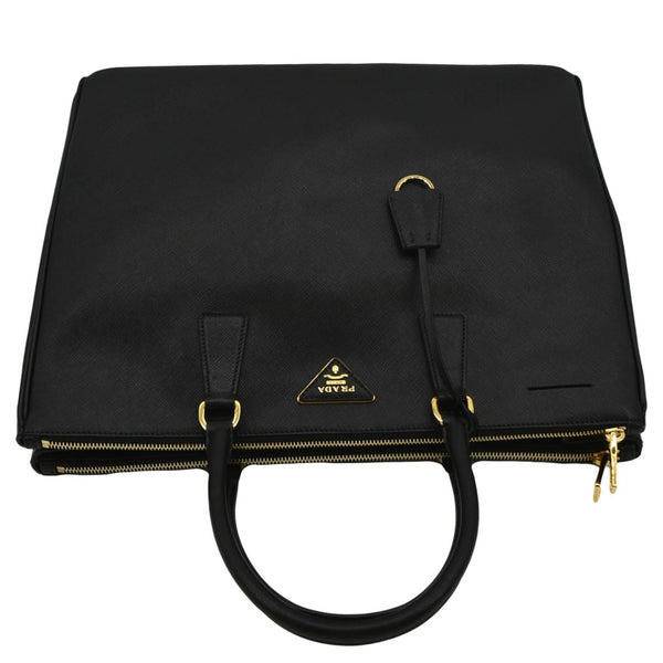 PRADA Galleria Double-Zip Saffiano Leather Tote Bag Black