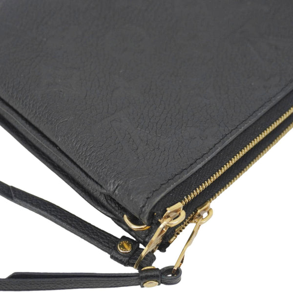 LOUIS VUITTON Double Zip Pochette Monogram Empreinte Crossbody Bag Black