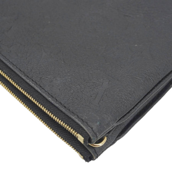 LOUIS VUITTON Double Zip Pochette Monogram Empreinte Crossbody Bag Black