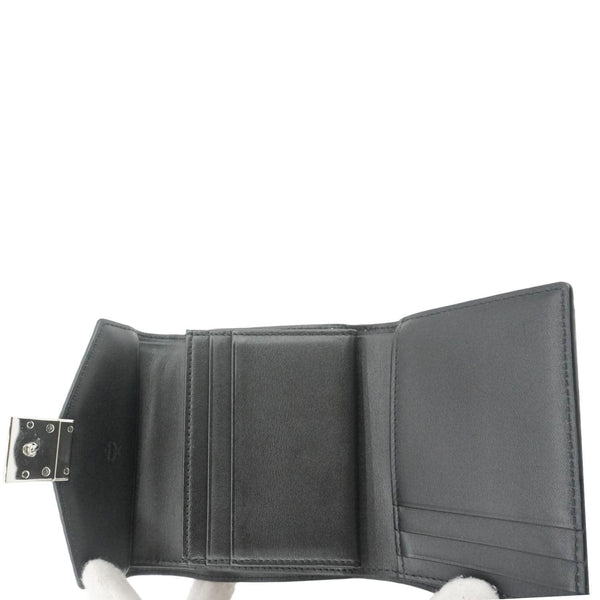 MCM Patricia Three Fold Visetos Monogram Canvas Wallet Black