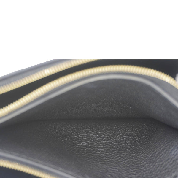 LOUIS VUITTON Double Zip Pochette Monogram Empreinte Crossbody Bag Black