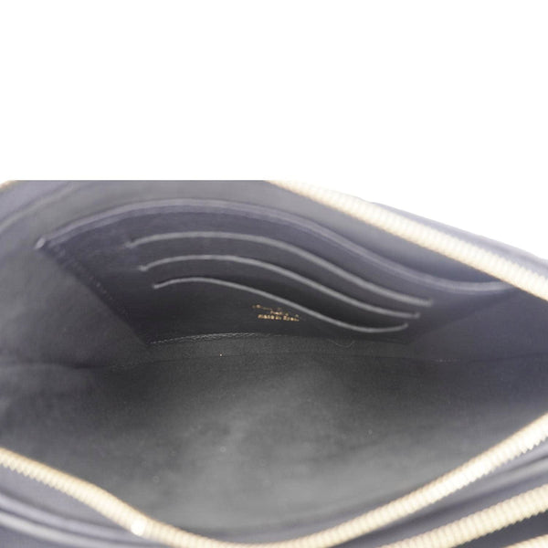 LOUIS VUITTON Double Zip Pochette Monogram Empreinte Crossbody Bag Black