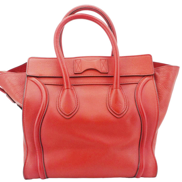 CELINE Nano Luggage Leather Satchel Bag Red