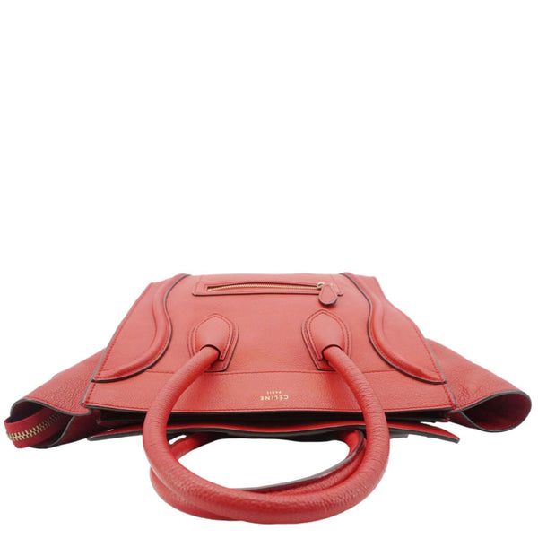 CELINE Nano Luggage Leather Satchel Bag Red