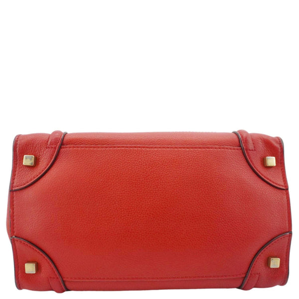 CELINE Nano Luggage Leather Satchel Bag Red