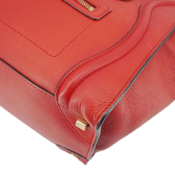 CELINE Nano Luggage Leather Satchel Bag Red