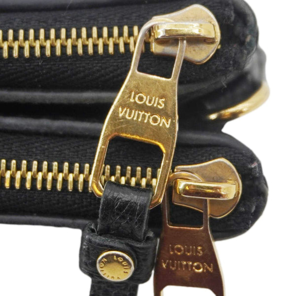 LOUIS VUITTON Double Zip Pochette Monogram Empreinte Crossbody Bag Black