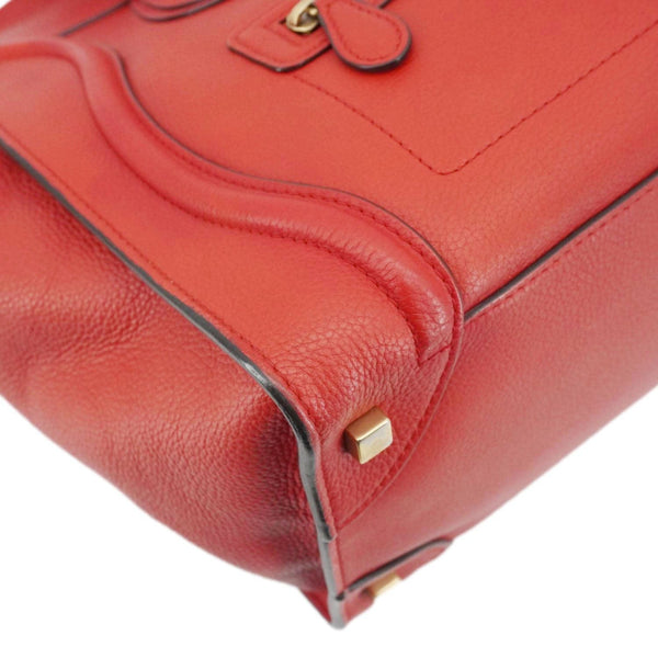 CELINE Nano Luggage Leather Satchel Bag Red