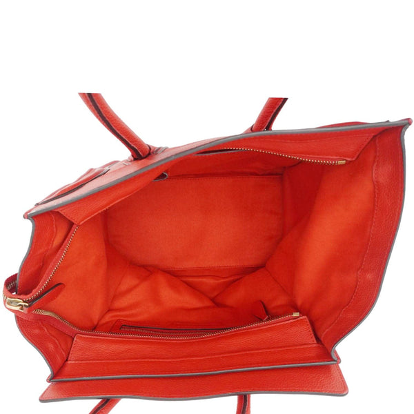 CELINE Nano Luggage Leather Satchel Bag Red