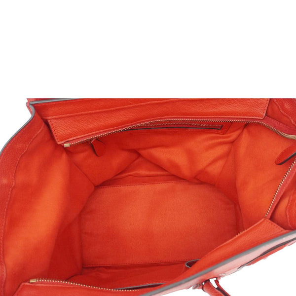 CELINE Nano Luggage Leather Satchel Bag Red