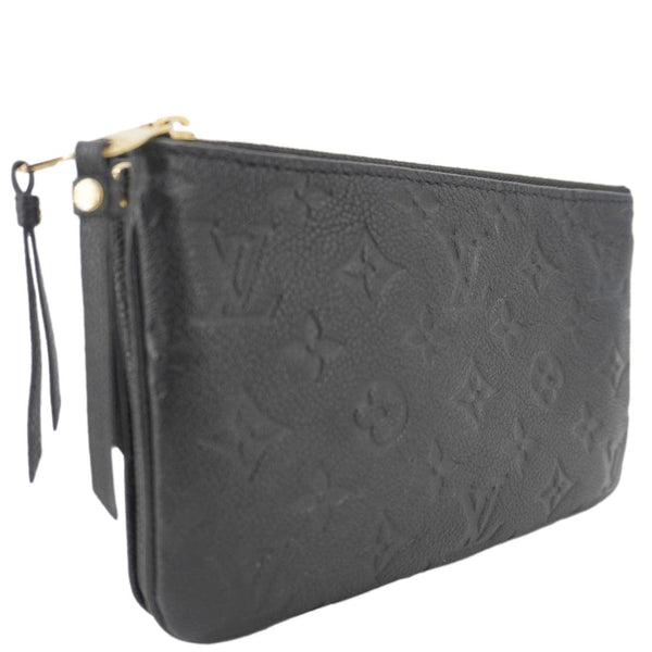 LOUIS VUITTON Double Zip Pochette Monogram Empreinte Crossbody Bag Black