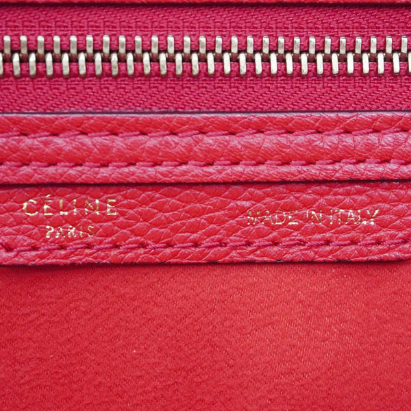 CELINE Nano Luggage Leather Satchel Bag Red
