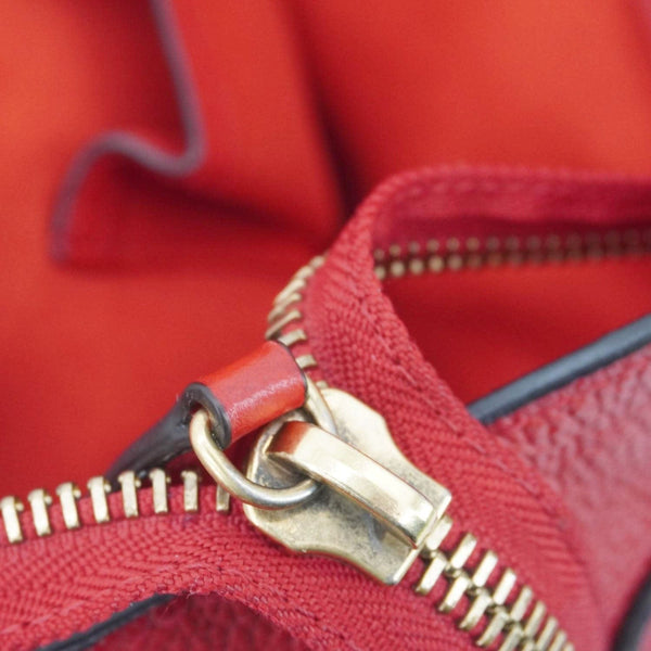 CELINE Nano Luggage Leather Satchel Bag Red