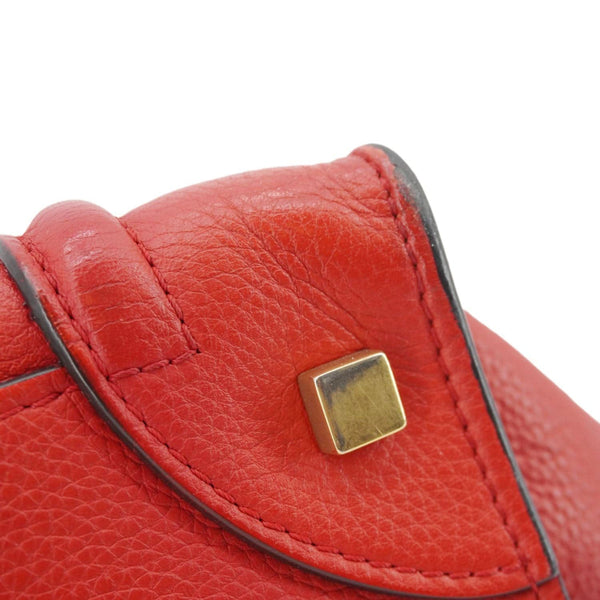 CELINE Nano Luggage Leather Satchel Bag Red