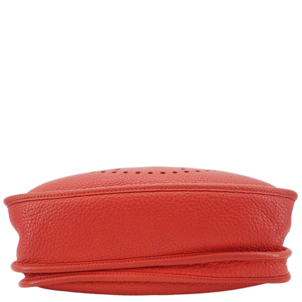 HERMES Evelyne PM Clemence Leather Crossbody Bag Red