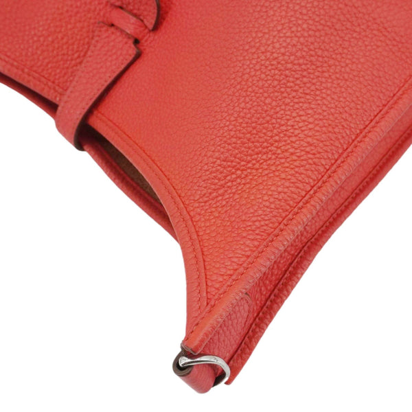 HERMES Evelyne PM Clemence Leather Crossbody Bag Red
