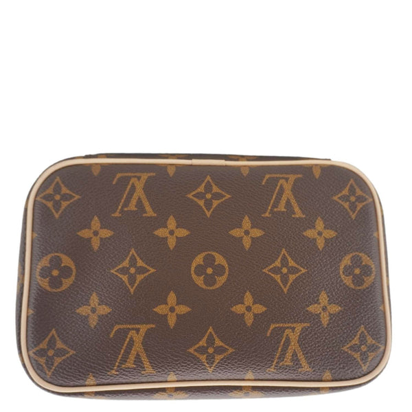 LOUIS VUITTON Nice Mini Monogram Canvas Toiletry Pouch Brown