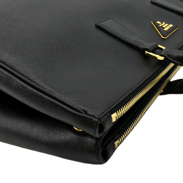 PRADA Galleria Double-Zip Saffiano Leather Tote Bag Black