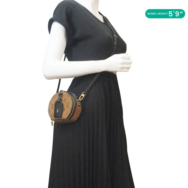LOUIS VUITTON Mini Boite Chapeau Reverse Monogram Canvas Shoulder Bag Brown