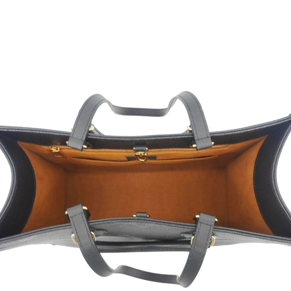 LOUIS VUITTON Onthego MM Giant Monogram Empreinte Leather Tote Bag Black