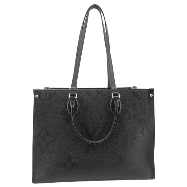 LOUIS VUITTON Onthego MM Giant Monogram Empreinte Leather Tote Bag Black