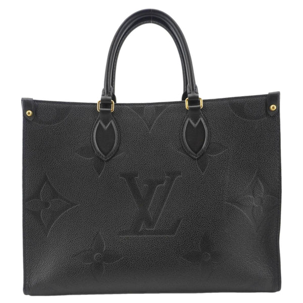 LOUIS VUITTON Onthego MM Giant Monogram Empreinte Leather Tote Bag Black