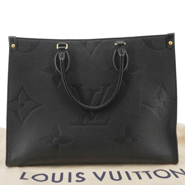 LOUIS VUITTON Onthego MM Giant Monogram Empreinte Leather Tote Bag Black