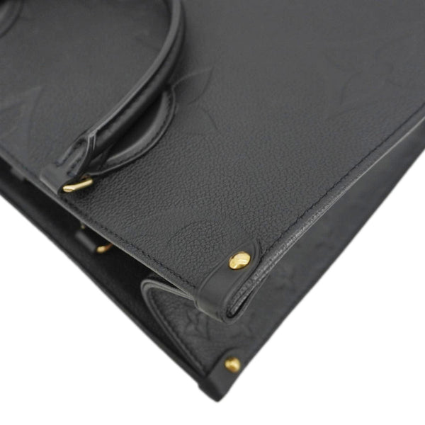 LOUIS VUITTON Onthego MM Giant Monogram Empreinte Leather Tote Bag Black