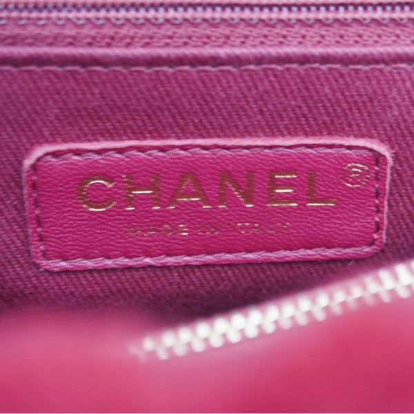 CHANEL Coco Handle Flap Shearling Chevron Shoulder Bag Red