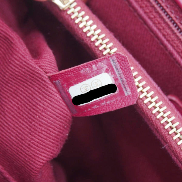 CHANEL Coco Handle Flap Shearling Chevron Shoulder Bag Red