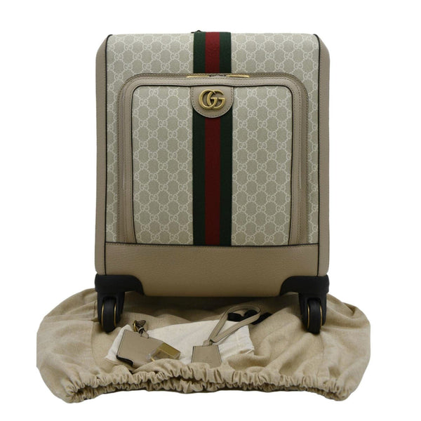 GUCCI Savoy Cabin Trolley Small GG Supreme Canvas Travel Bag Beige 693646