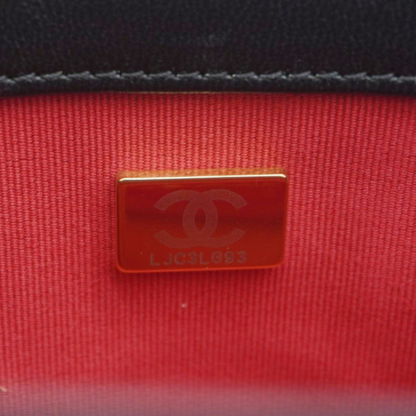 CHANEL Strass Diamond Lock Flap Velvet Shoulder Bag Black