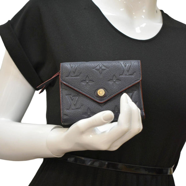 LOUIS VUITTON Victorine Monogram Empreinte Wallet Navy Blue