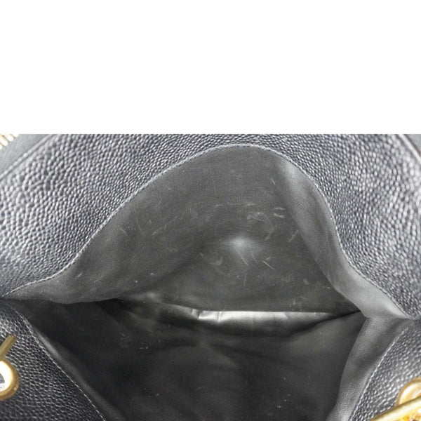 CHANEL Vintage Timeless CC Caviar Leather Chain Shoulder Strap Black