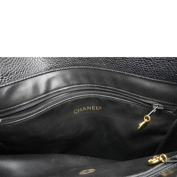 CHANEL Vintage Timeless CC Caviar Leather Chain Shoulder Strap Black