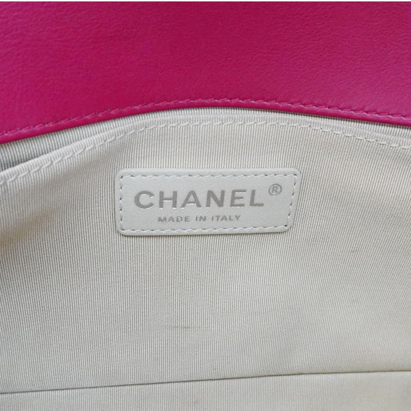 CHANEL Boy Mixed Chevron Flap Lambskin Quilted Shoulder Bag Red