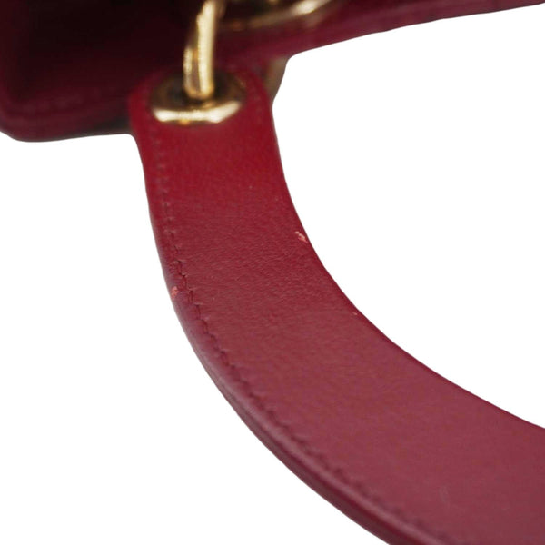 CHRISTIAN DIOR Lady Dior Medium Cannage Leather Crossbody Bag Red