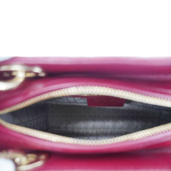 CHRISTIAN DIOR Lady Dior Medium Cannage Leather Crossbody Bag Red
