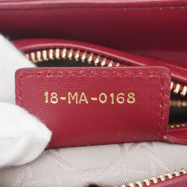 CHRISTIAN DIOR Lady Dior Medium Cannage Leather Crossbody Bag Red