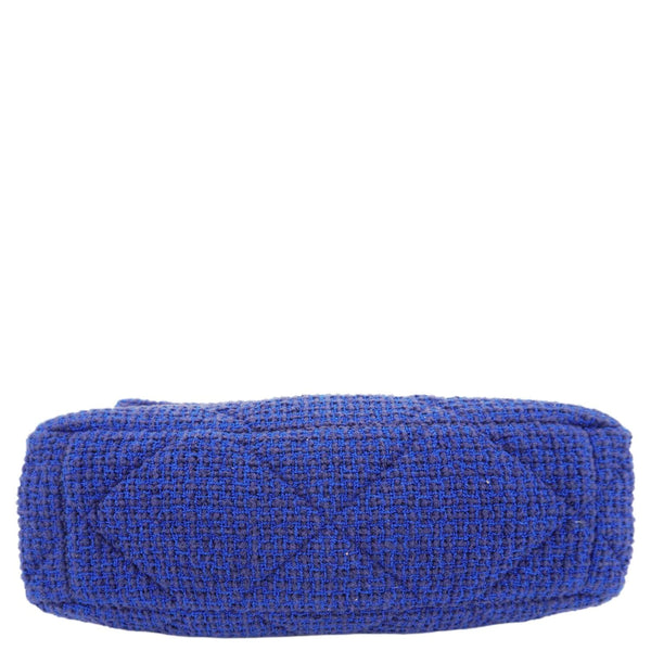 CHANEL 19 Flap Quilted Tweed Shoulder Bag Blue