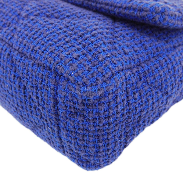 CHANEL 19 Flap Quilted Tweed Shoulder Bag Blue