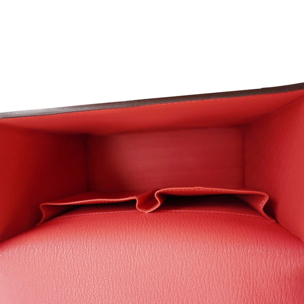 HERMES Cinhetic Boxy Leather Top Handle Shoulder Bag Pink